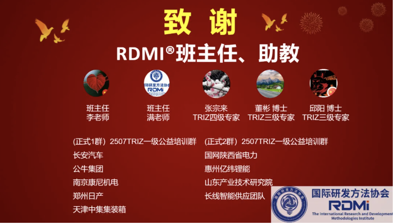 82%通过率！多家企业组团！1500+参训人员！RDMi®第二十二期TRIZ一级公益培训“成绩单”亮眼